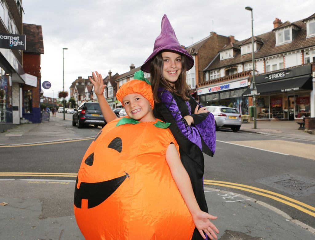 Charlotte and Ben help to launch the Oxted Halloween trails in 2017 (Photo: Grant Melton)