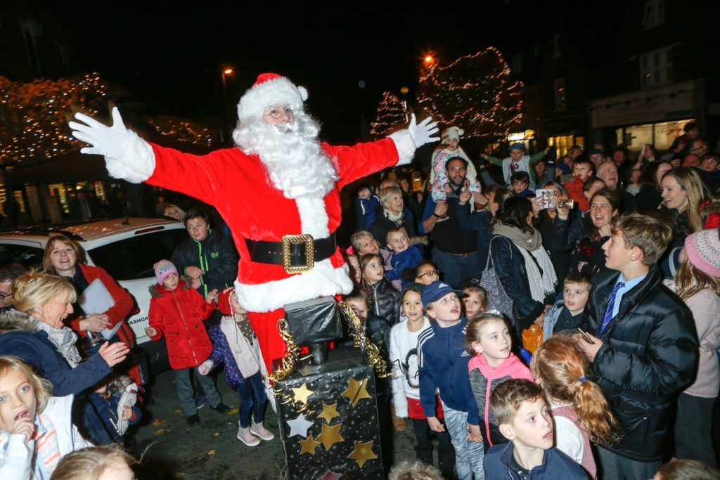 Santa switches on the lights with the help of the crowd (Photo: Grant Melton)